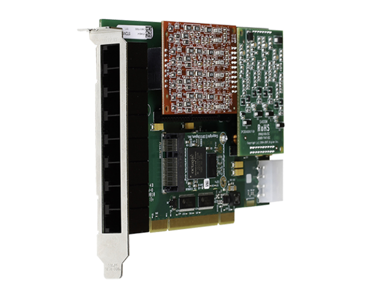 Digium 1A8A03F 8 port modular analog PCI 3.3/5.0V card with 8 FXO interfaces and HW Echo Can