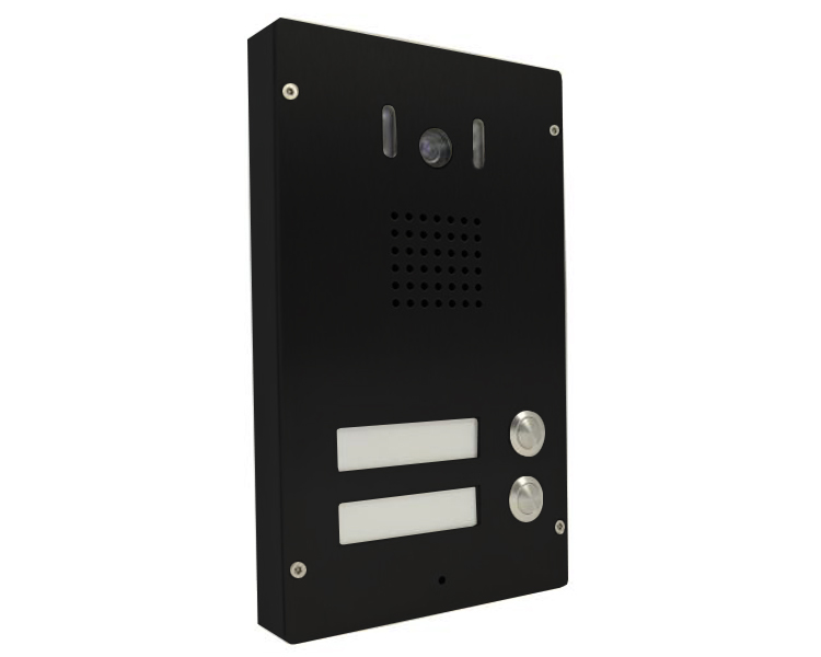 Alphatech IP BOLD 65 T2C Video Door Entry System with Two Call Buttons, Colour Camera and Black Housing (230502B)