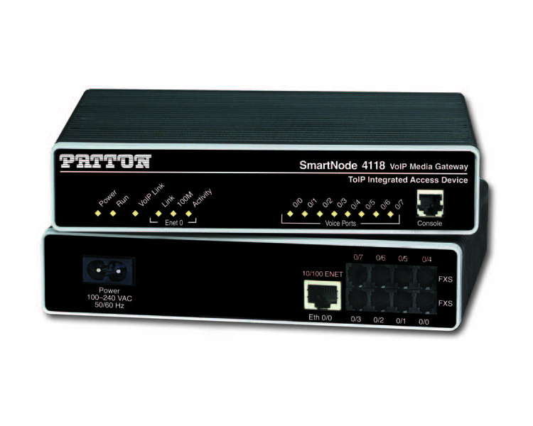 Patton SmartNode SN4118/4JS4JO 4 x FXS, 4 x FXO Analogue Gateway