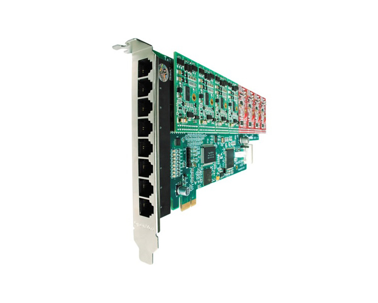 OpenVox A800E44 8 Port Analog PCI Express card + 4 FXS + 4 FXO modules