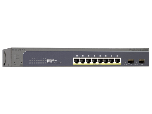 Netgear Prosafe GS510TP 8-Port 10/100/1000 POE Smart Switch with 2 Gigabit SFP Ports