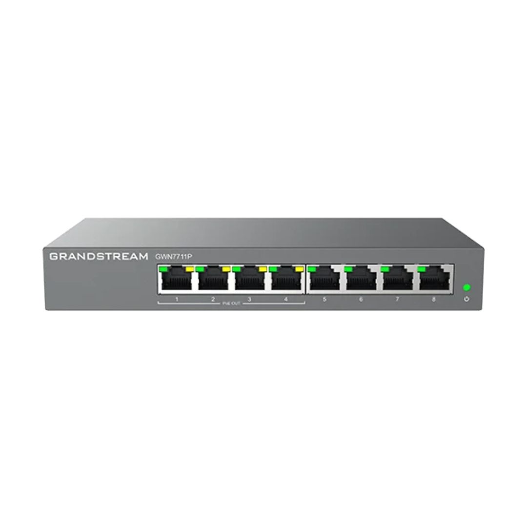 Grandstream GWN7711P 8-Port Gigabit Layer 2 Lite Managed PoE Switch (GWN7711P)
