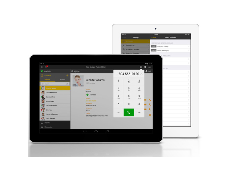 Bria Softphone client for Tablets