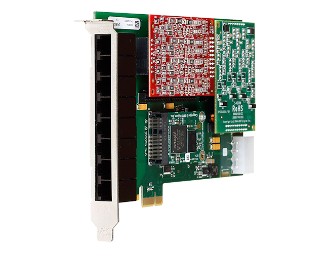 Digium 1HA8-0000BLF 8 Port Hybrid PCI 3.3/5.0V card, no interfaces with HW Echo Can