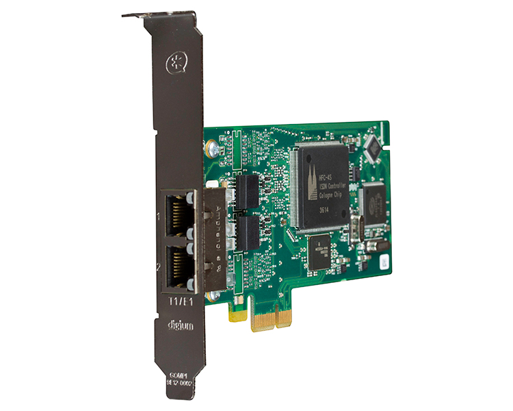 Digium 1B433LF Four Span Digital BRI PCI-Express (PCIe) Card