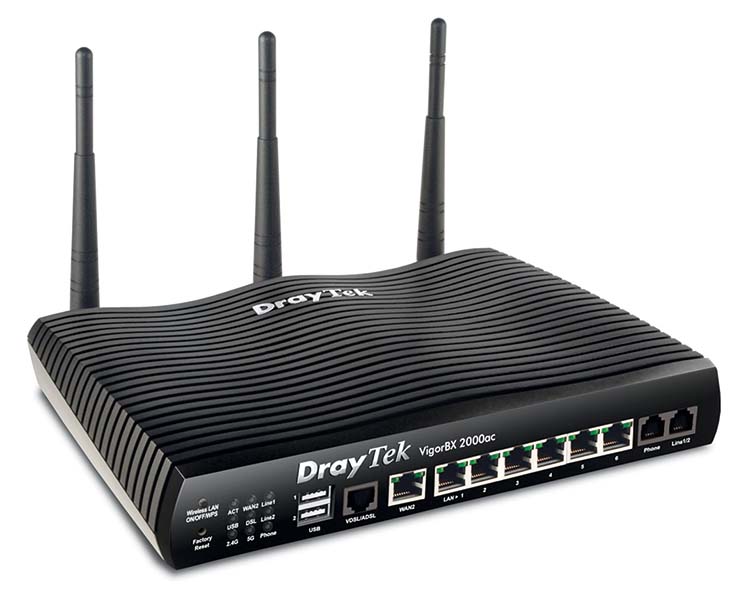 DrayTek VigorBX 2000ac IP PBX & DSL Firewall with Wireless LAN