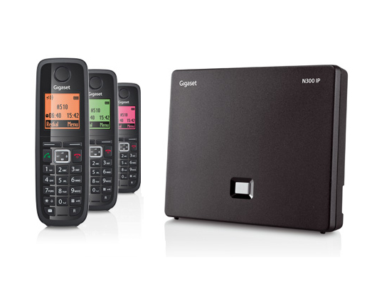 Gigaset N300IP DECT Base Station & Gigaset A510H Cordless DECT Phone - Three Handsets Bundle