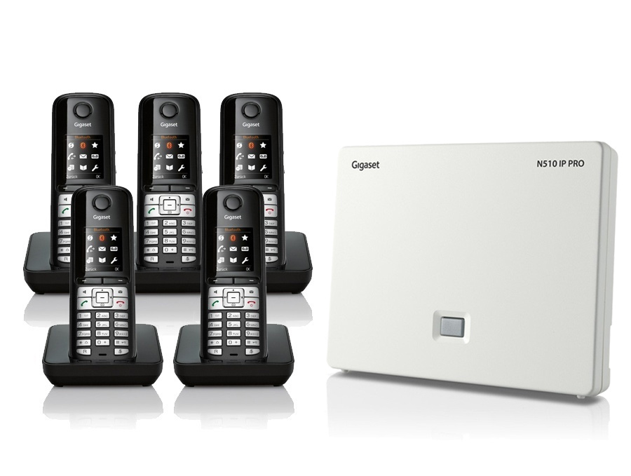 Gigaset N510 IP Base Station and Gigaset S510H Phone bundle Five handsets