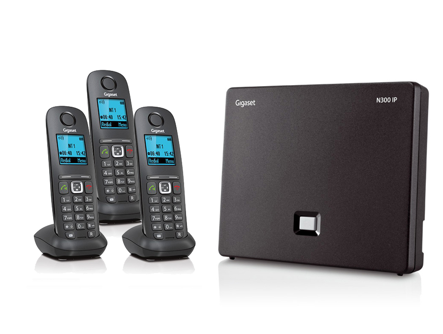 Gigaset N300IP Base Station and Gigaset A540H DECT Phone Bundle - Three Handsets