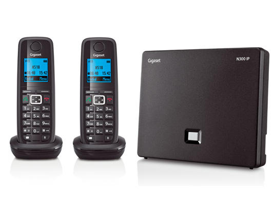 Gigaset N300IP DECT Base Station & Gigaset A510H Cordless DECT Phones Two Handsets Bundle