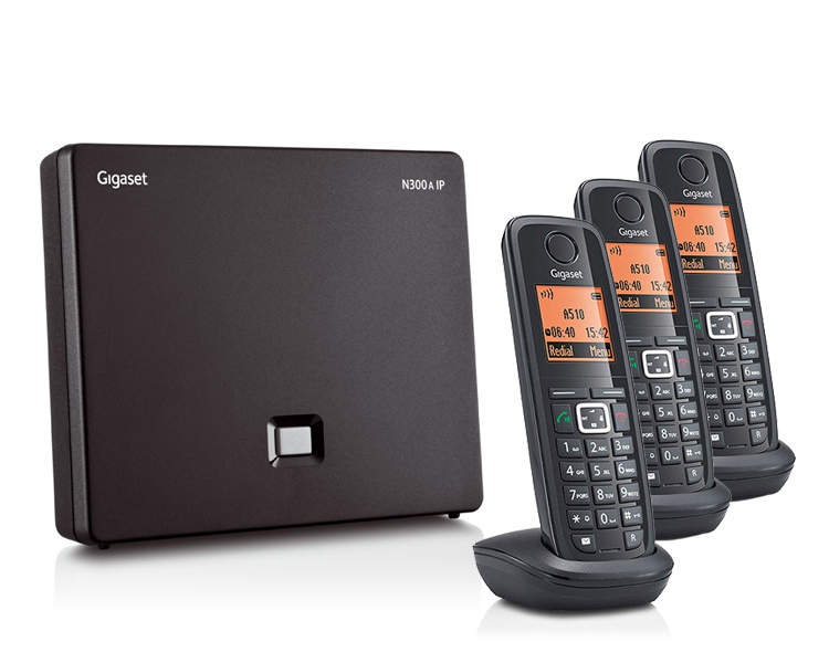 Gigaset N300AIP DECT Base Station and A510H DECT Phone Three Handset Bundle