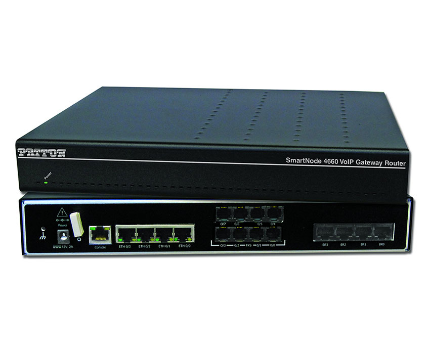 Patton SmartNode SN4661/8BIS16V Gateway-Router, 8 BRI, 16 VoIP calls; 4 LAN/WAN Ethernet Ports